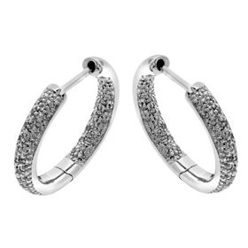 Picture of Pave set inside-outside hoops