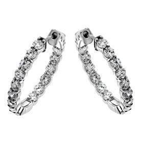 Picture of Prong set inside-outside hoops with lock