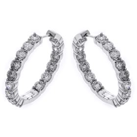 Picture of Oval shape hoops prong set inside-outside