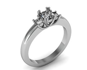 Picture of Trellis three stone ring princess cut stones
