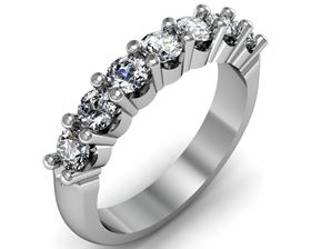 Picture of 7 stones shared prong low profile band